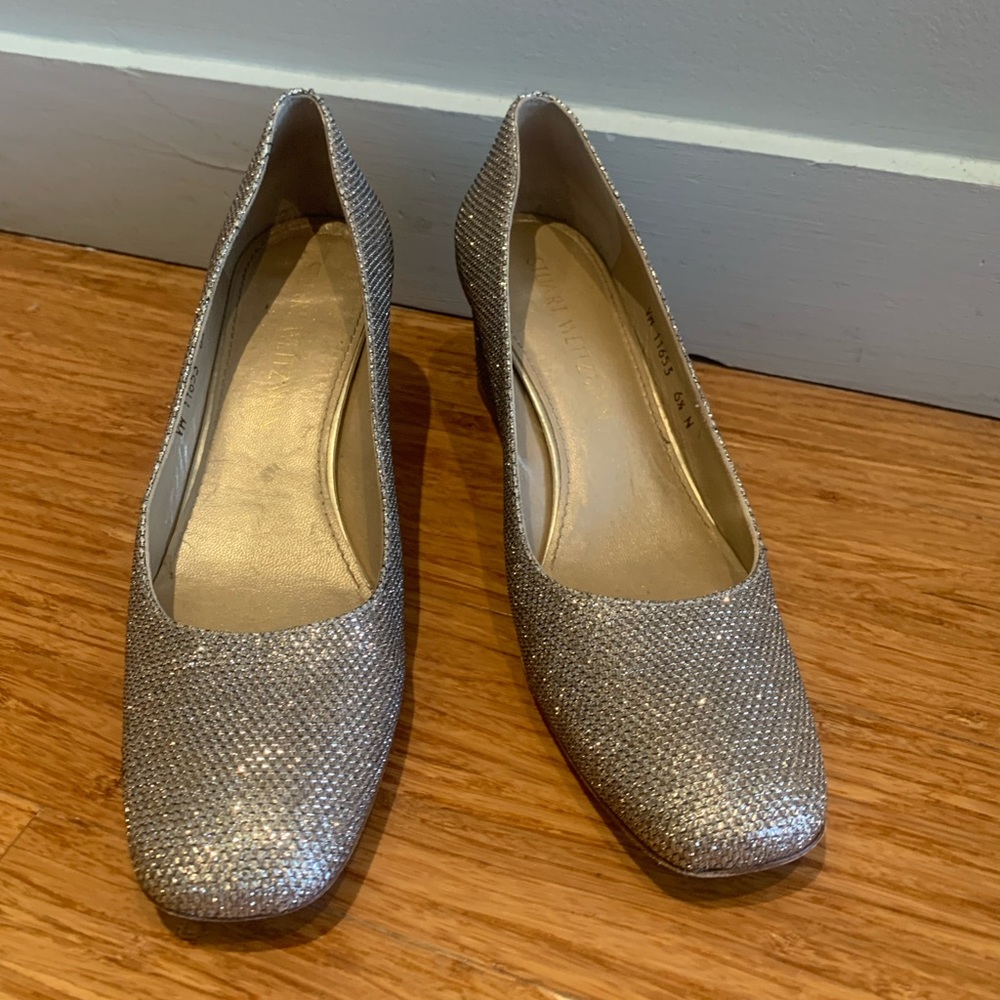 Stuart Weitzman Glitter Square Toe